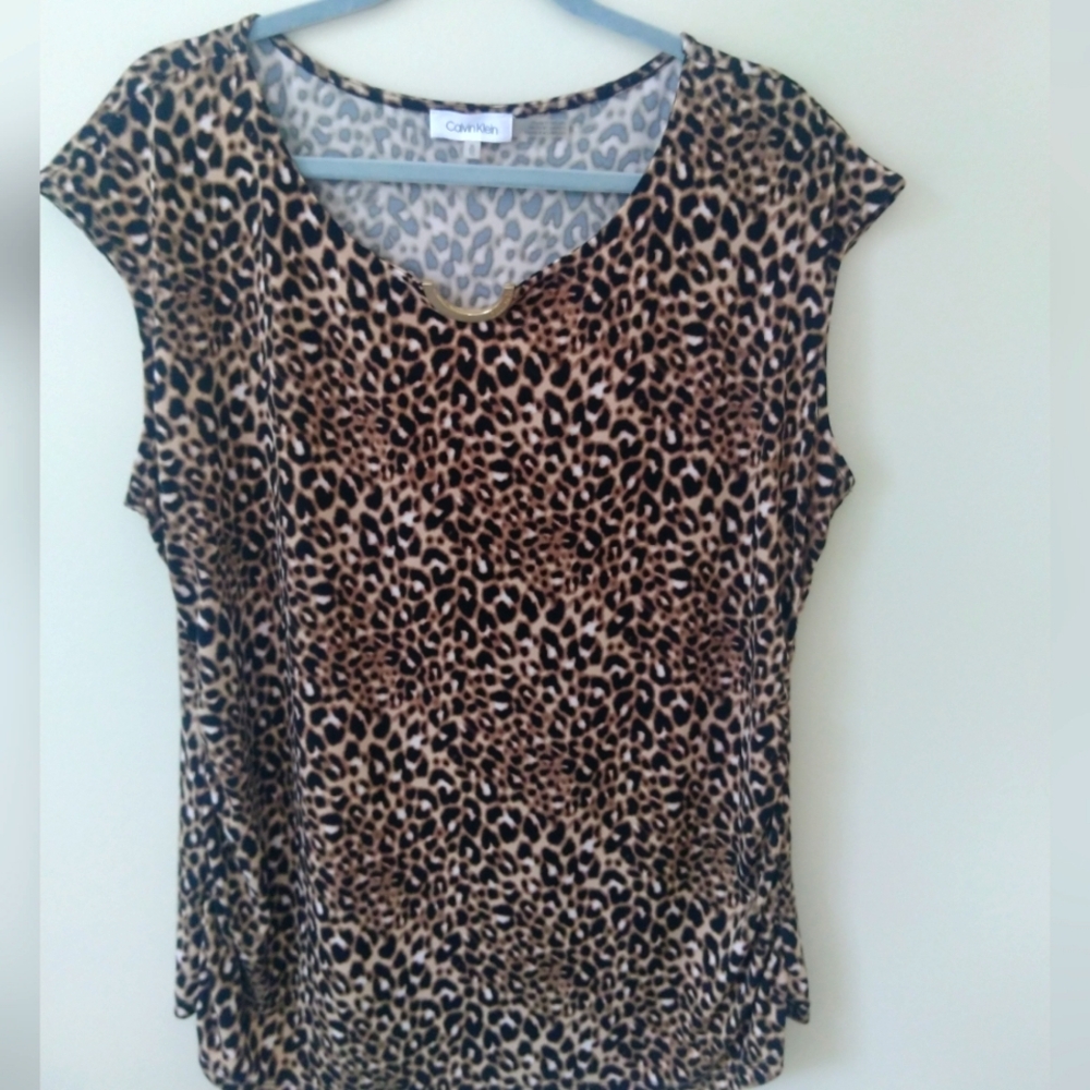 Calvin Klein cheetah printed blouse